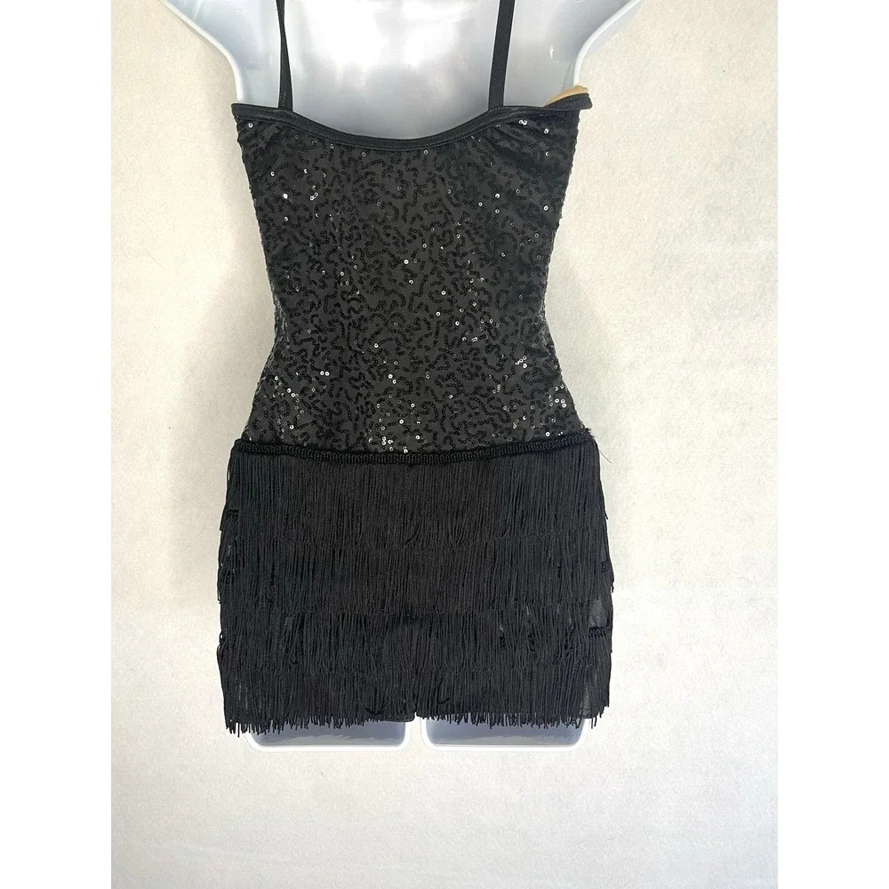 Weissman Dance Sequin Fringe Flapper Dress Short Costume Size‎ SA Roaring 20's